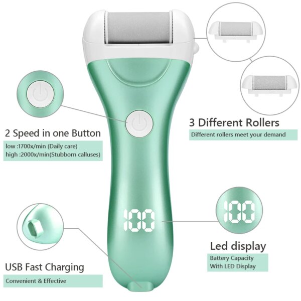 USB Rechargeable Electric Pedicure Foot File - Image 4