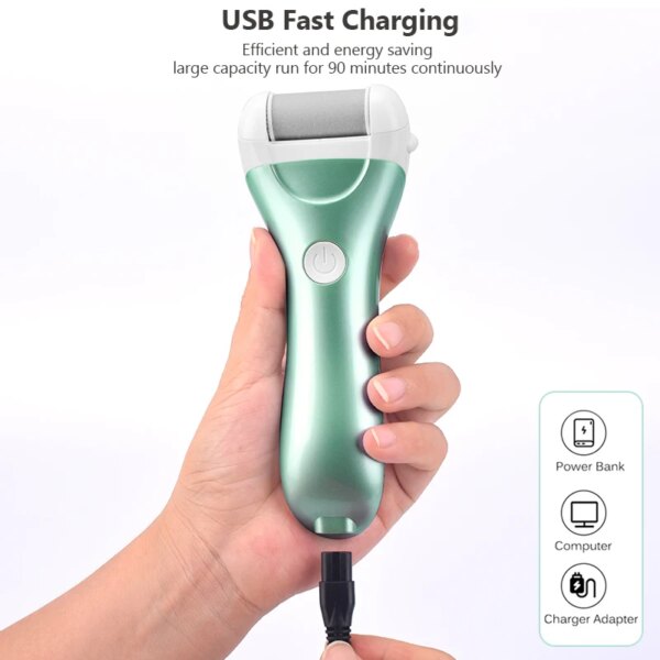 USB Rechargeable Electric Pedicure Foot File - Image 3