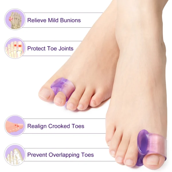 8PCS Silicone Toe Separators for Foot Care and Pain Relief - Image 2