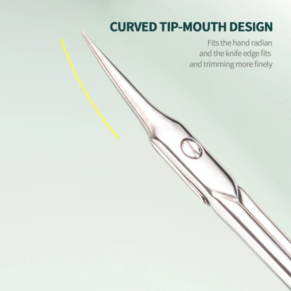 Stainless Steel Cuticle Scissors with Extra Fine Curved Blade - Image 4
