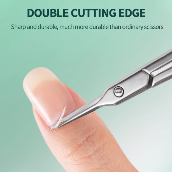 Stainless Steel Cuticle Scissors with Extra Fine Curved Blade - Image 3