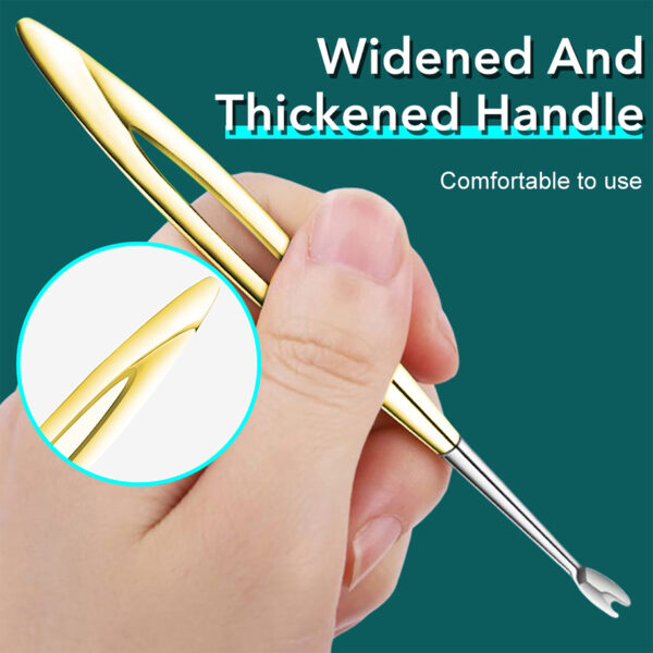 Gold Stainless Steel Cuticle Pusher and Nail File - Image 4