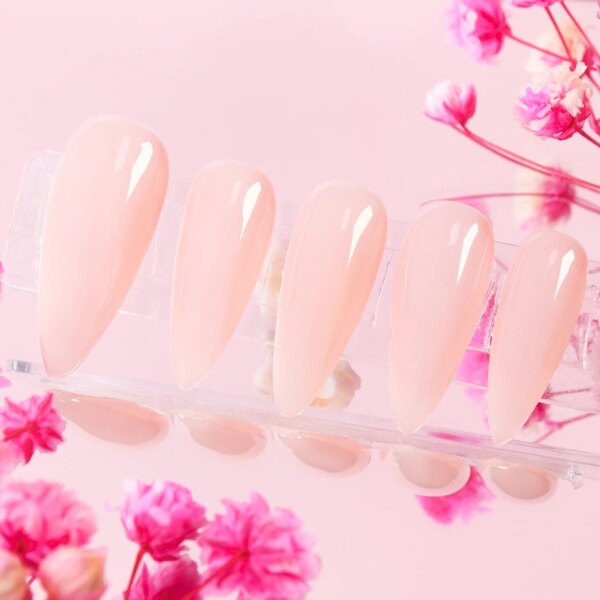 Nude Pink Press-On Fake Nails - Image 4