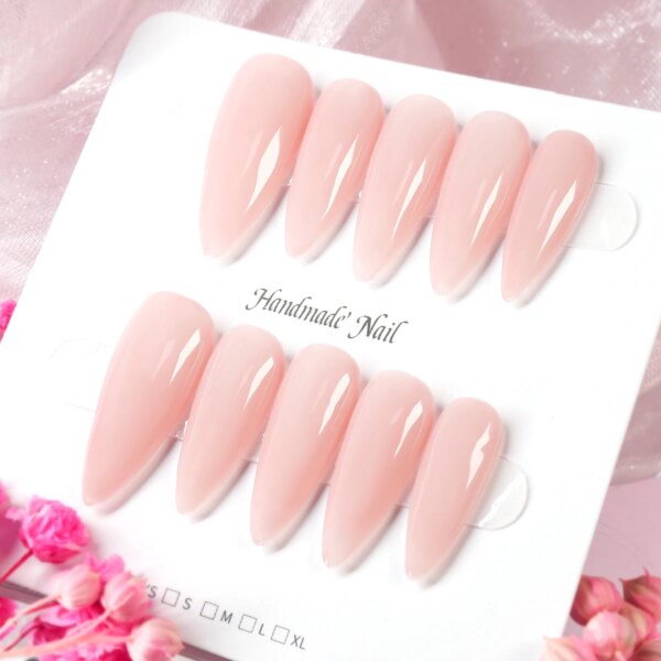 Nude Pink Press-On Fake Nails - Image 3