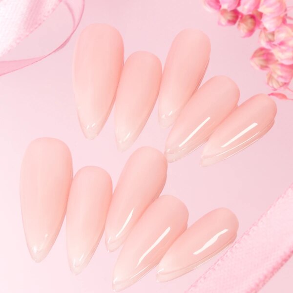 Nude Pink Press-On Fake Nails - Image 5