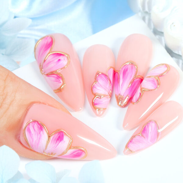 10Pcs Long Almond Press-On Nails Set - Image 4
