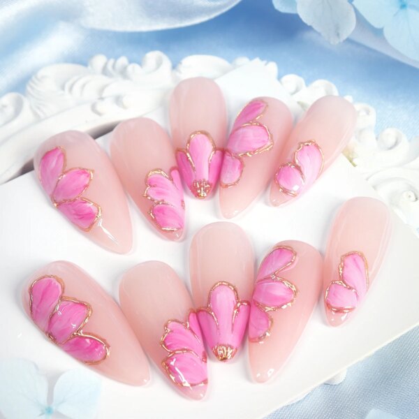 10Pcs Long Almond Press-On Nails Set - Image 6