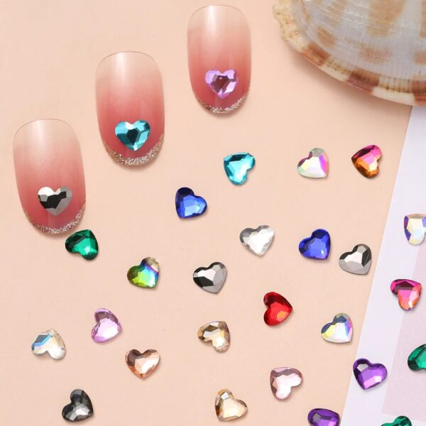 5.5*6mm Heart Flat Back Nail Rhinestones - Image 3