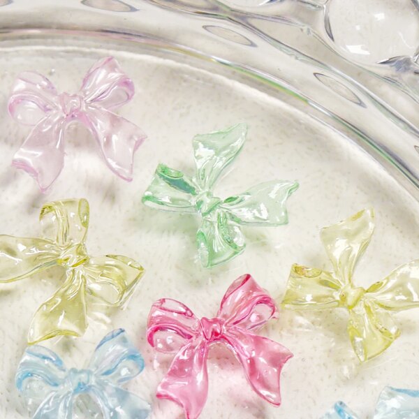 Candy Pink Bow Nail Charms - Image 4