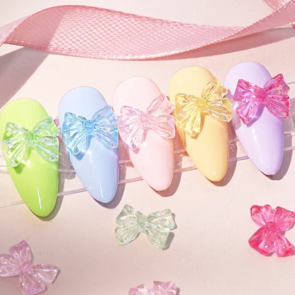 Candy Pink Bow Nail Charms - Image 8