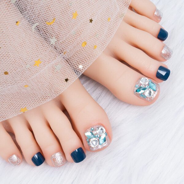 24pcs Glitter Crystal False Toenails - Image 8