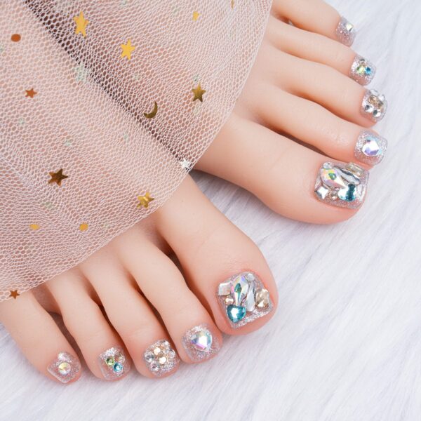 24pcs Glitter Crystal False Toenails - Image 5