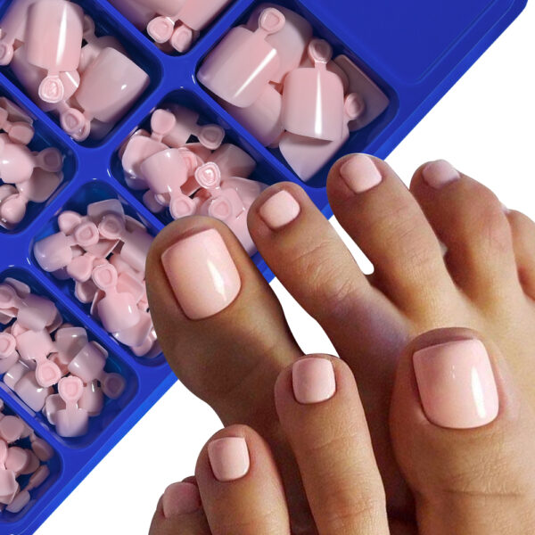 Elegant Pink and Red Press-On Toenails - Image 3