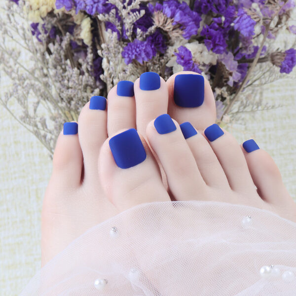 24Pcs White Matte Full Cover Press-On Toenails with Glue - Image 2