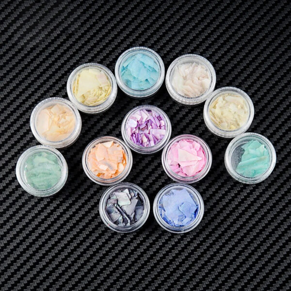 Glitter Abalone Shell Nail Art Decorations - 12 Boxes - Image 6