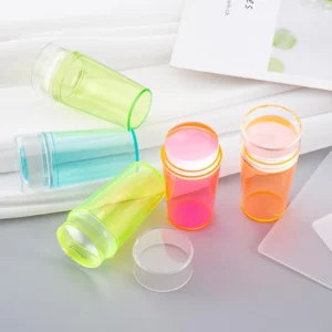 Multi-Color Silicone Nail Art Stamper Set with Scraper