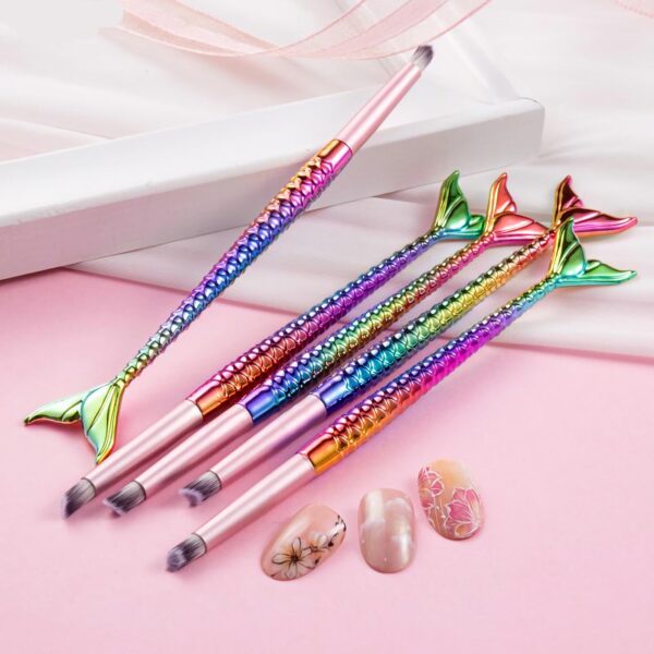 Gradient Mermaid Handle Nail Art Brush Set - Image 2