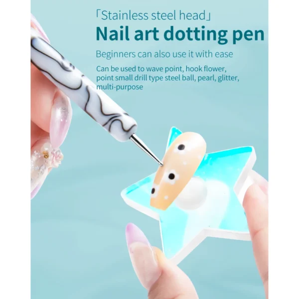 Double-Ended Acrylic Nail Art Brush & Dotting Pen - Image 4