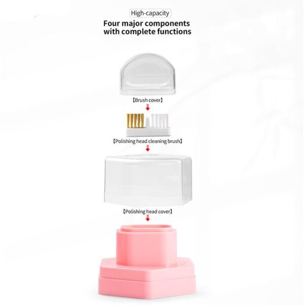 24-Hole Nail Drill Bits Storage Box with Cleaning Brush - Image 7