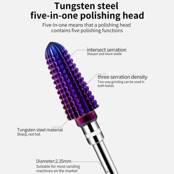 High Precision Tungsten Steel Nail Drill Bit for Manicure - Image 3