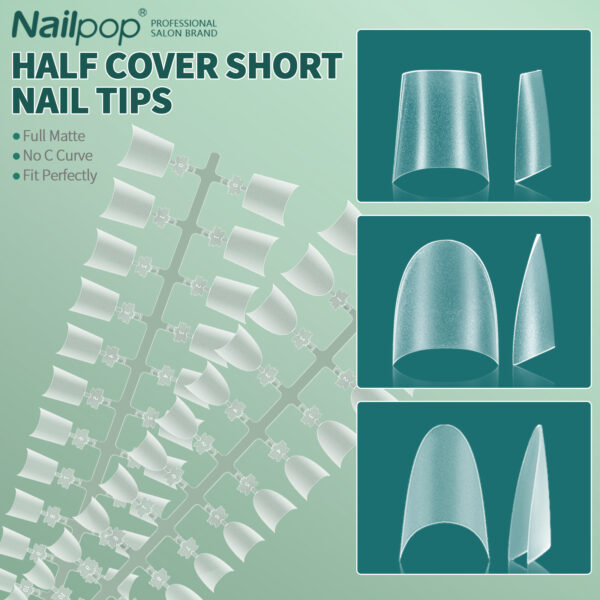 Short Half Cover False Nail Tips - Image 2