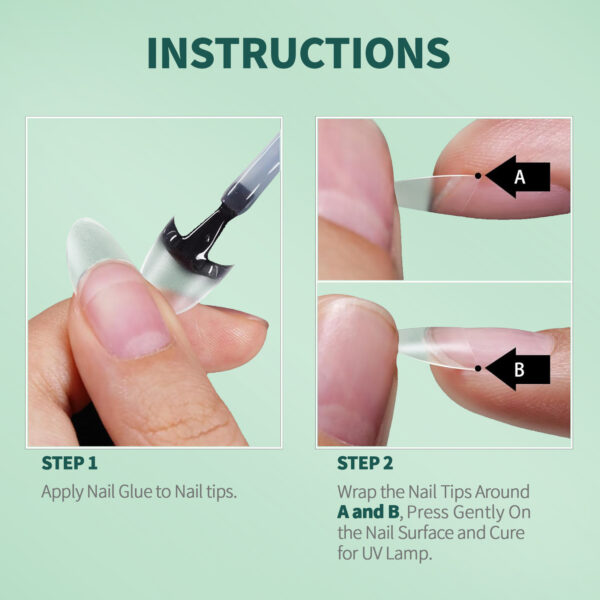 Short Half Cover False Nail Tips - Image 4
