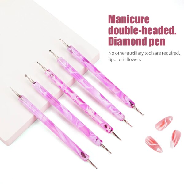 5 Pcs Nail Art Dotting Pen Set - Image 2