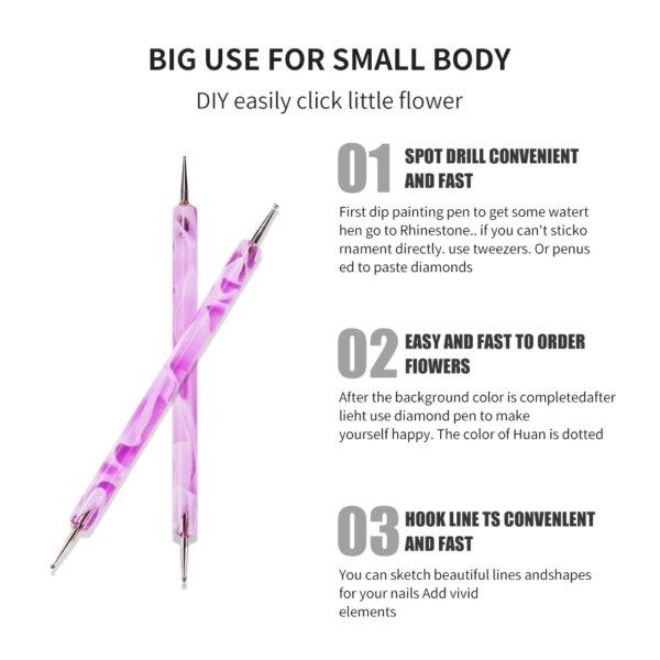 5 Pcs Nail Art Dotting Pen Set - Image 4