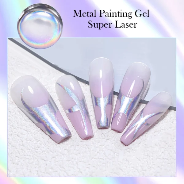 Super Holographic Metallic Painting Nail Gel - Image 6