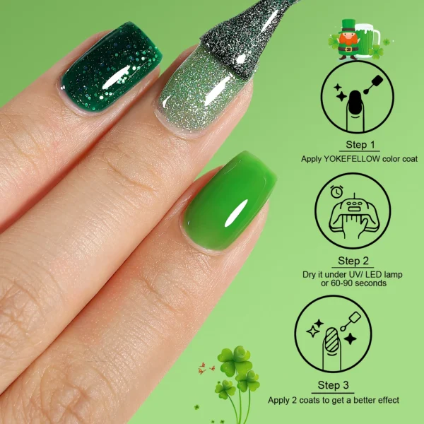 6/pcs 10ml Eucalyptus Pastel Green Nail Polish Set - Image 6