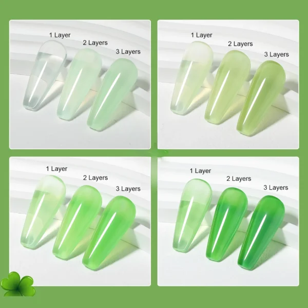 6/pcs 10ml Eucalyptus Pastel Green Nail Polish Set - Image 3