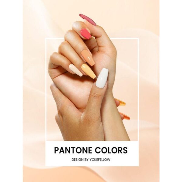 6PCS Fall Orange Yellow Glitter Gel Nail Polish Kit - Image 2