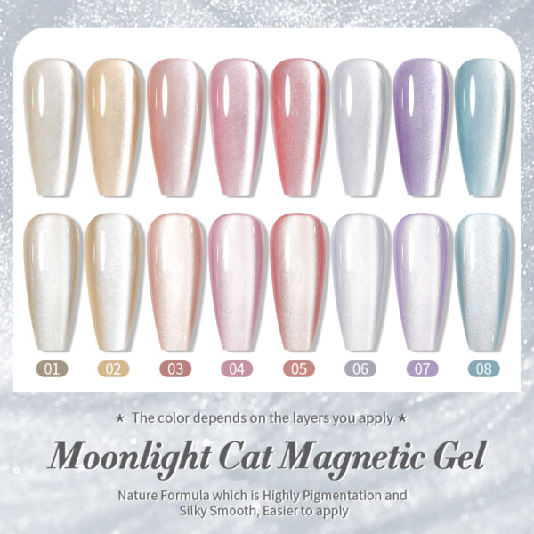 Moonlight Cat Magnetic Gel Nail Polish - Image 4