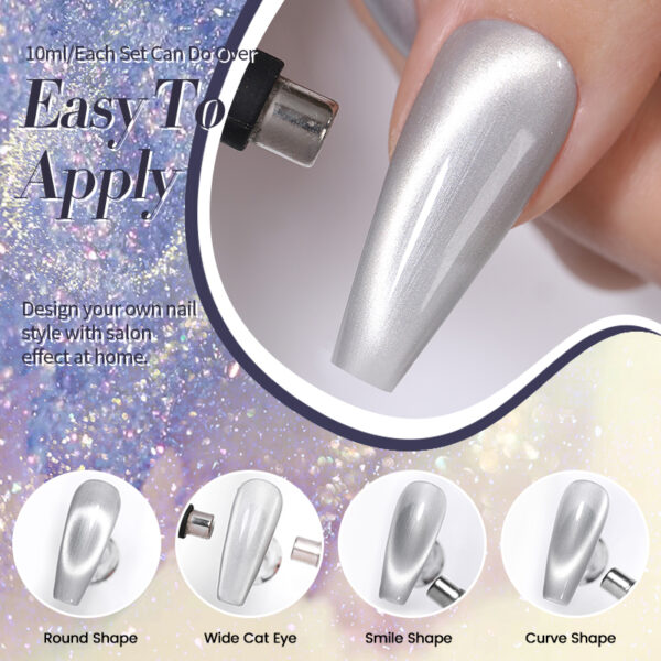 10ML Reflective Moonlight Cat Magnetic Gel Nail Polish - Image 4