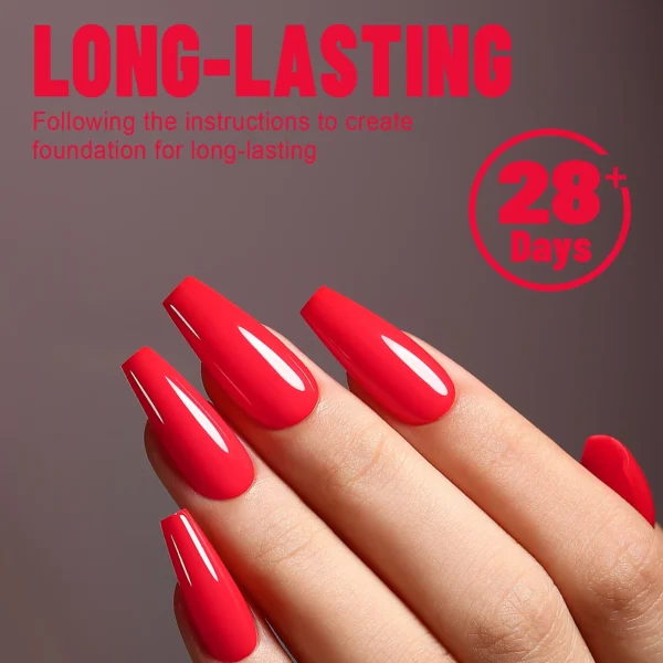 Bright Red Gel Nail Polish - Image 3