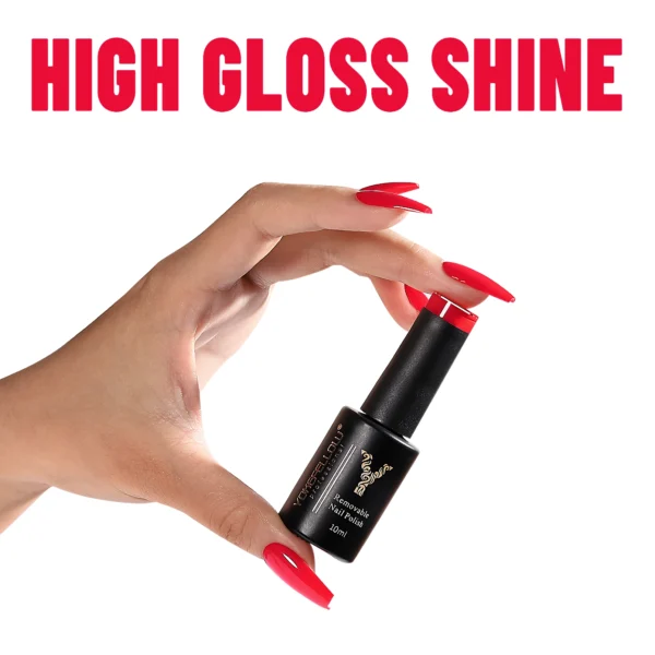 Bright Red Gel Nail Polish - Image 4