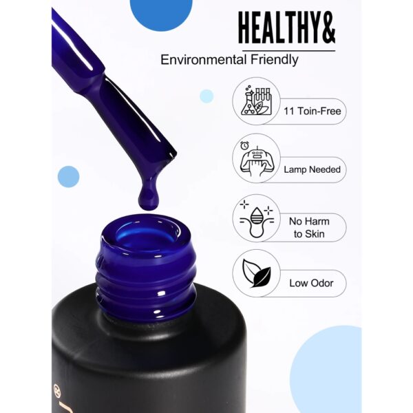 Royal Blue Sparkle Gel Nail Polish - Image 4