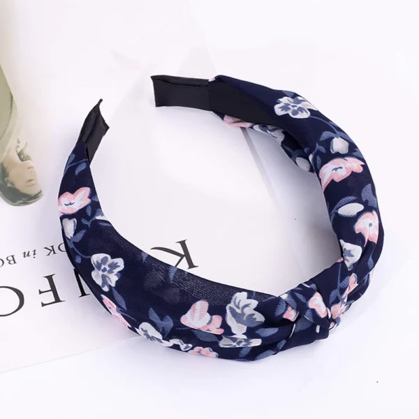 Elegant Wide-Side Fabric Hair Hoop Headband - Image 6