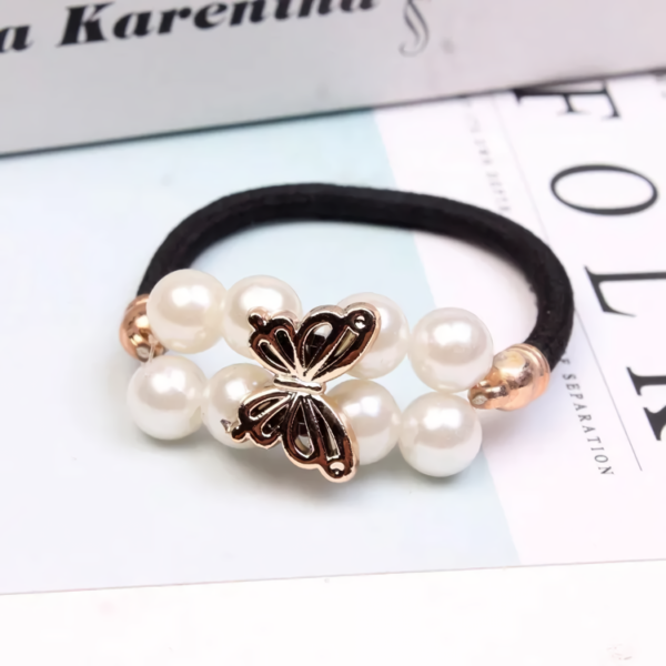 Chic Pearl Floral Elastic Hair Bands - Image 2
