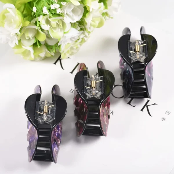 Large Floral Acrylic Hair Clips - Image 5