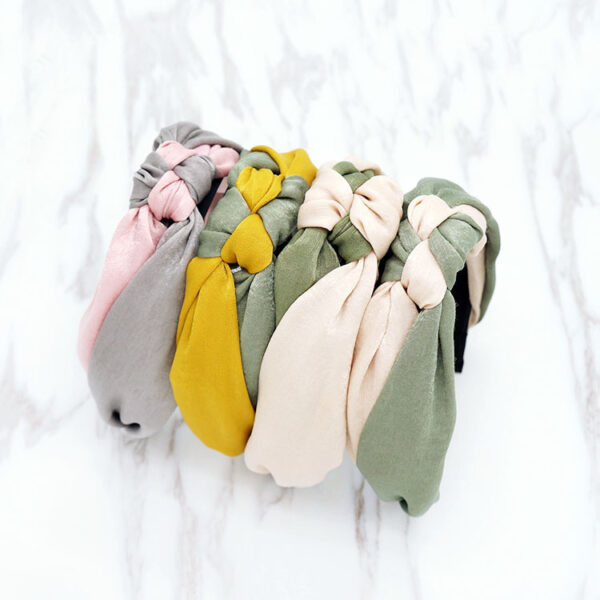 Elegant Cross Bow Patchwork Elastic Headband - Image 3