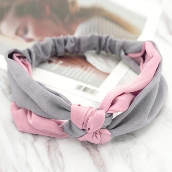Elegant Cross Bow Patchwork Elastic Headband - Image 6