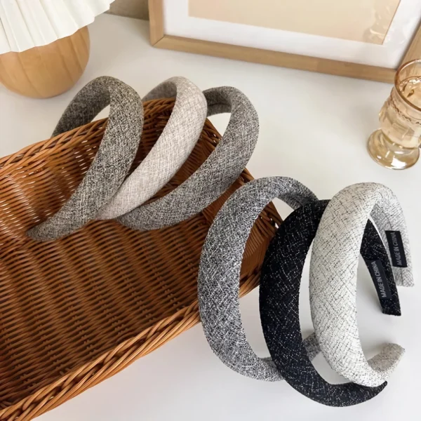 Elegant Retro Plaid Wide Hairband - Image 5