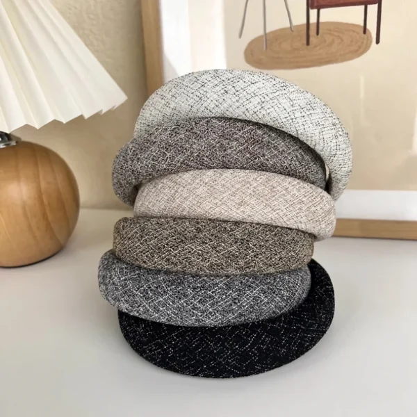 Elegant Retro Plaid Wide Hairband - Image 2