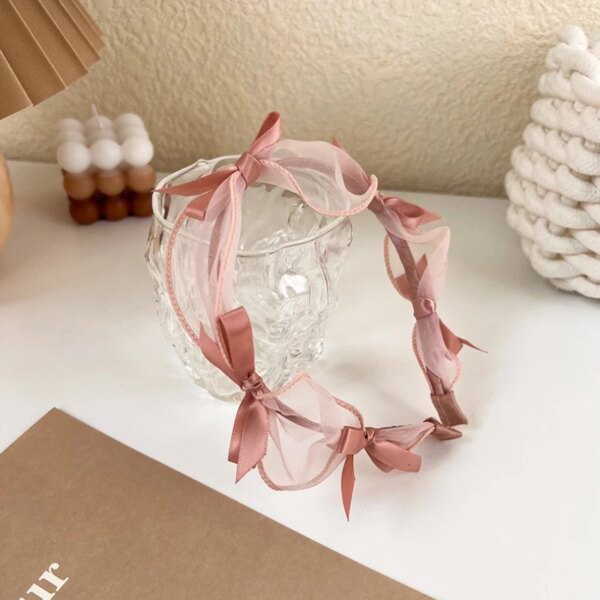 Fashion Bow Knot Lace Mesh Headband - Image 6