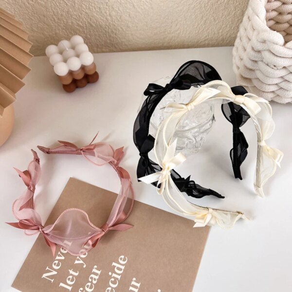 Fashion Bow Knot Lace Mesh Headband - Image 2