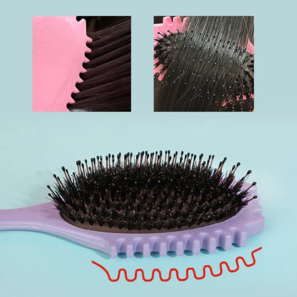 Boar Bristle Curl Defining Detangling Hair Brush - Image 5