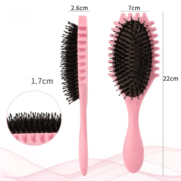 Boar Bristle Curl Defining Detangling Hair Brush - Image 6
