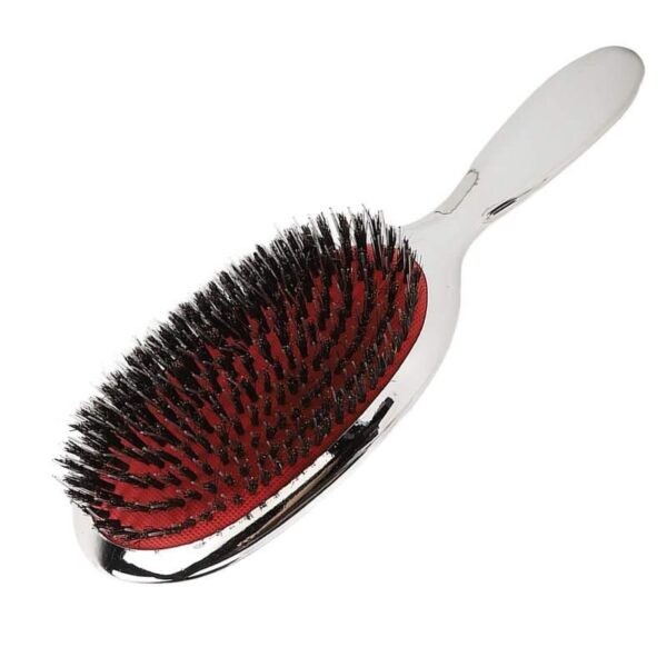 Luxury Silver Boar Bristle Paddle Hair Brush - Image 6