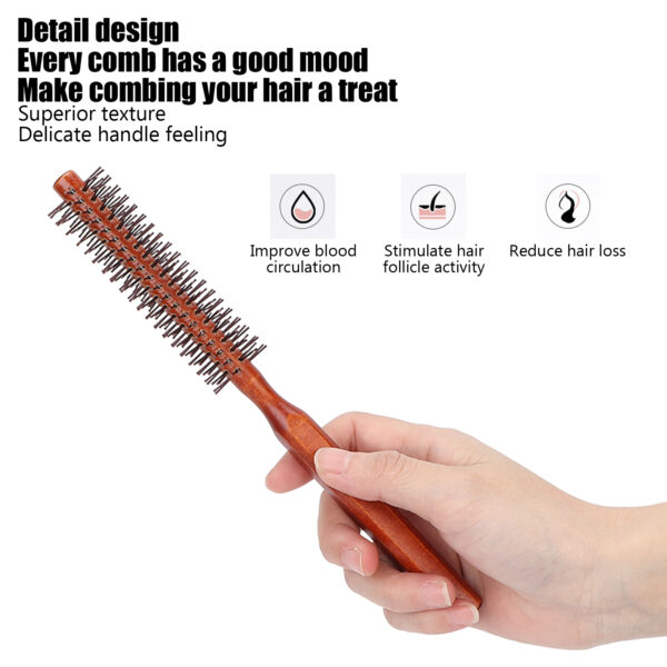 Round Wood Hair Brush - Image 4